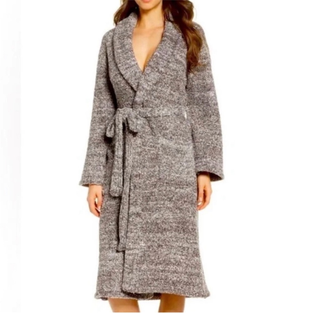 Barefoot Dreams Cozy Chic Robe. Size 1. Brown/white.